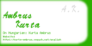 ambrus kurta business card